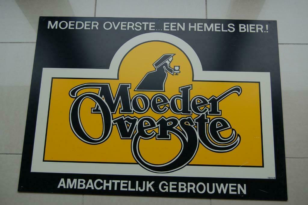 Plaque publicitaire PVC MOEDER OVERSTE BIÈRE, Collections, Enlèvement, Utilisé, Panneau, Plaque ou Plaquette publicitaire, Autres marques