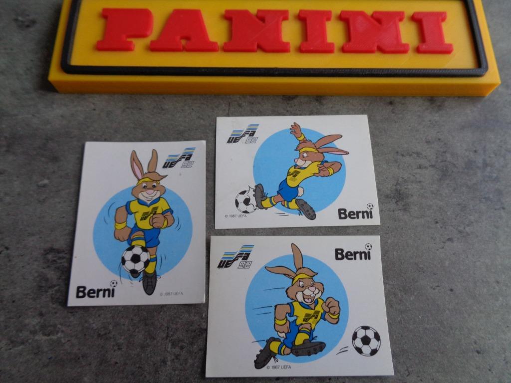 AUTOCOLLANTS DE FOOTBALL PANINI EURO 92 EMBLÈMES CE 3X BERNI, Enlèvement ou Envoi