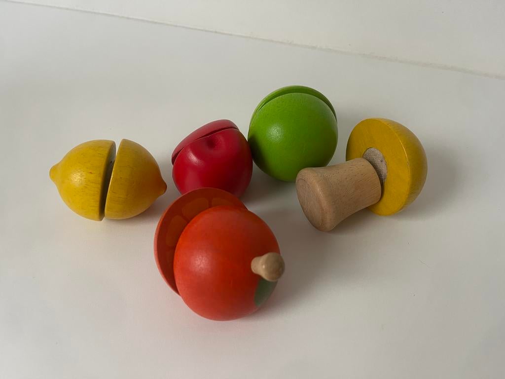 Houten fruit en groenten, Kinderen en Baby's, Speelgoed | Houten speelgoed, Ophalen, Zo goed als nieuw