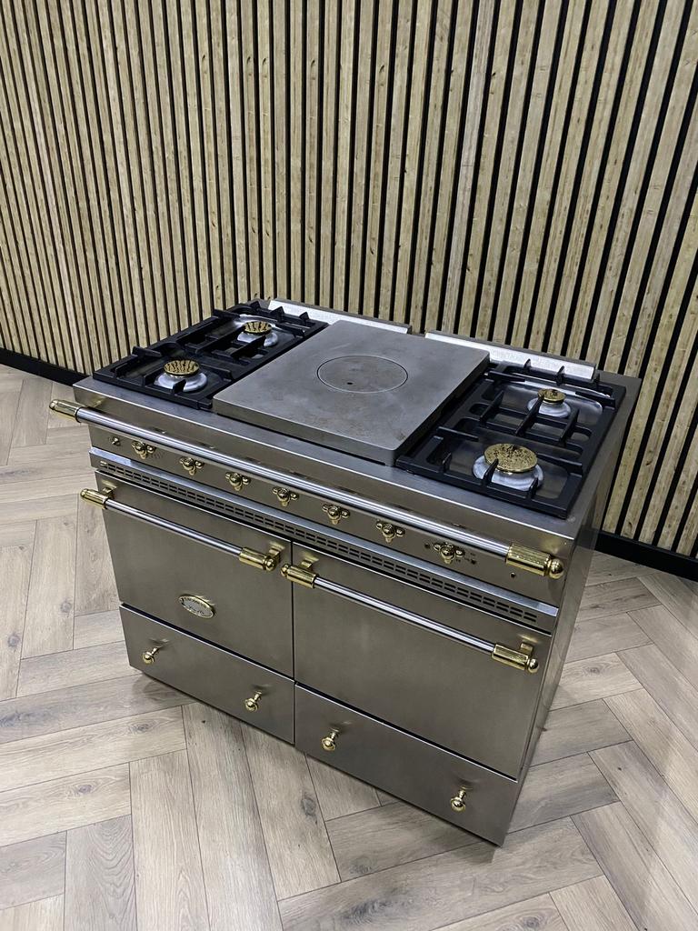 Luxe Lacanche Fornuis Inox 100cm Gas 5 Pits, Elektronische apparatuur, Fornuizen, Warmhoudplaat, 60 cm of meer, Zo goed als nieuw