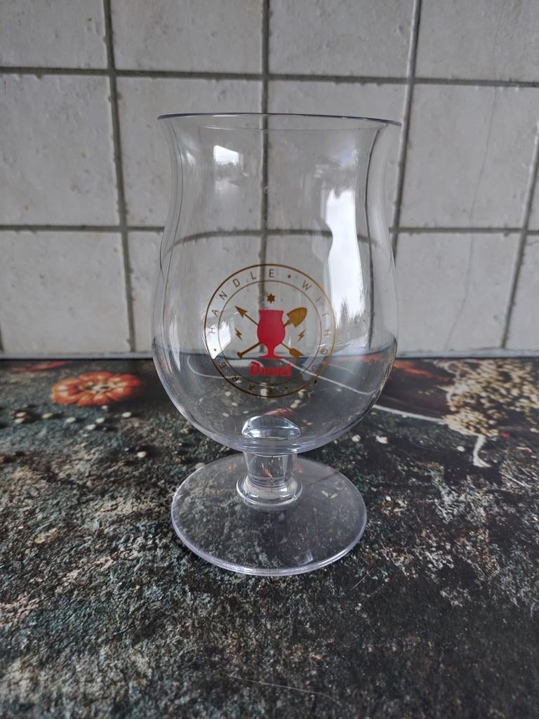 Verre double en plastique., Enlèvement ou Envoi, Comme neuf, Verre ou Verres, Duvel