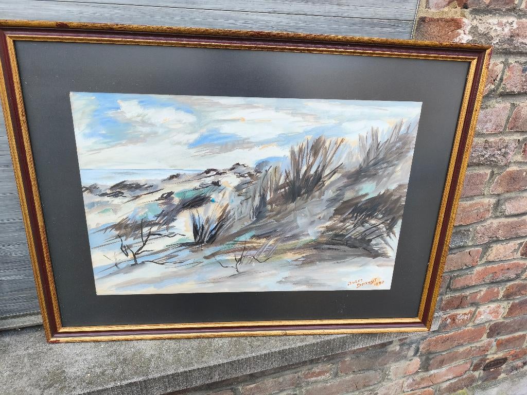 Aquarelle signe jules bossuyt, Antiek en Kunst, Kunst | Schilderijen | Klassiek, Ophalen of Verzenden