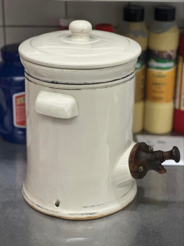 Retro mayonaisepot met pomp als deco, Antiek en Kunst, Ophalen