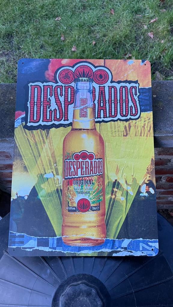 Publicité en plastique Desperados., Collections, Marques & Objets publicitaires, Enlèvement, Comme neuf, Panneau publicitaire
