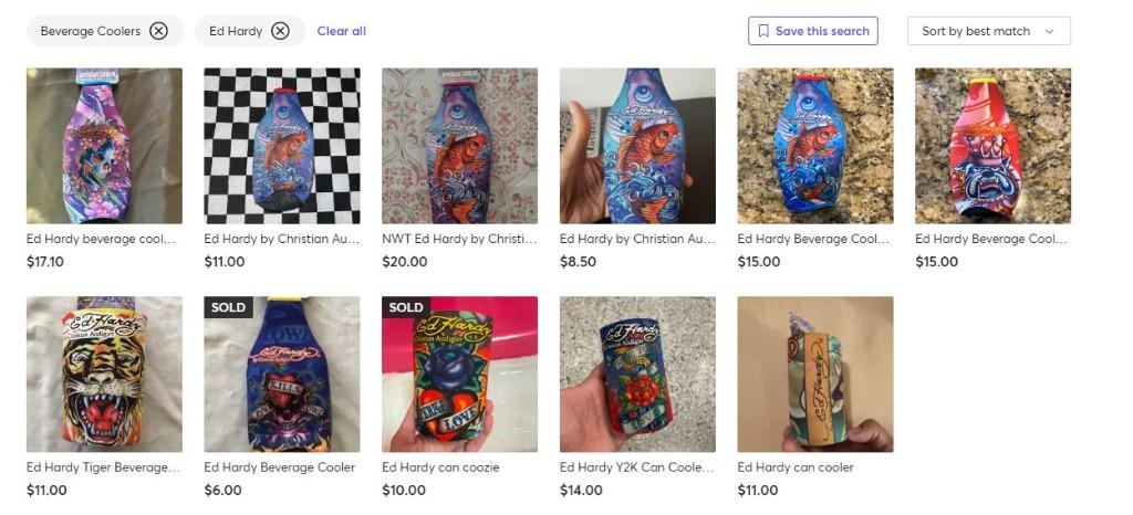 VINTAGE Ed Hardy TATTOO flessenkoelers KOOZIE, Enlèvement, Neuf