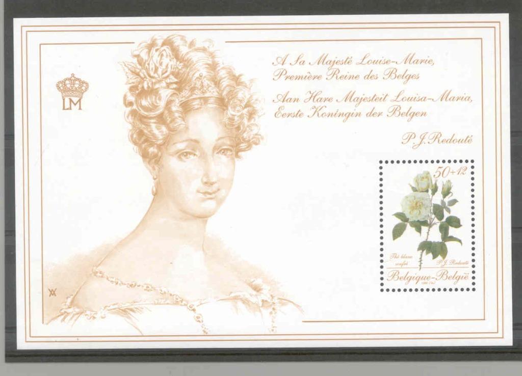België 1988 Blok Koningin Louisa-Maria en Theeroos **, Postzegels en Munten, Postzegels | Europa | België, Verzenden, Koninklijk huis