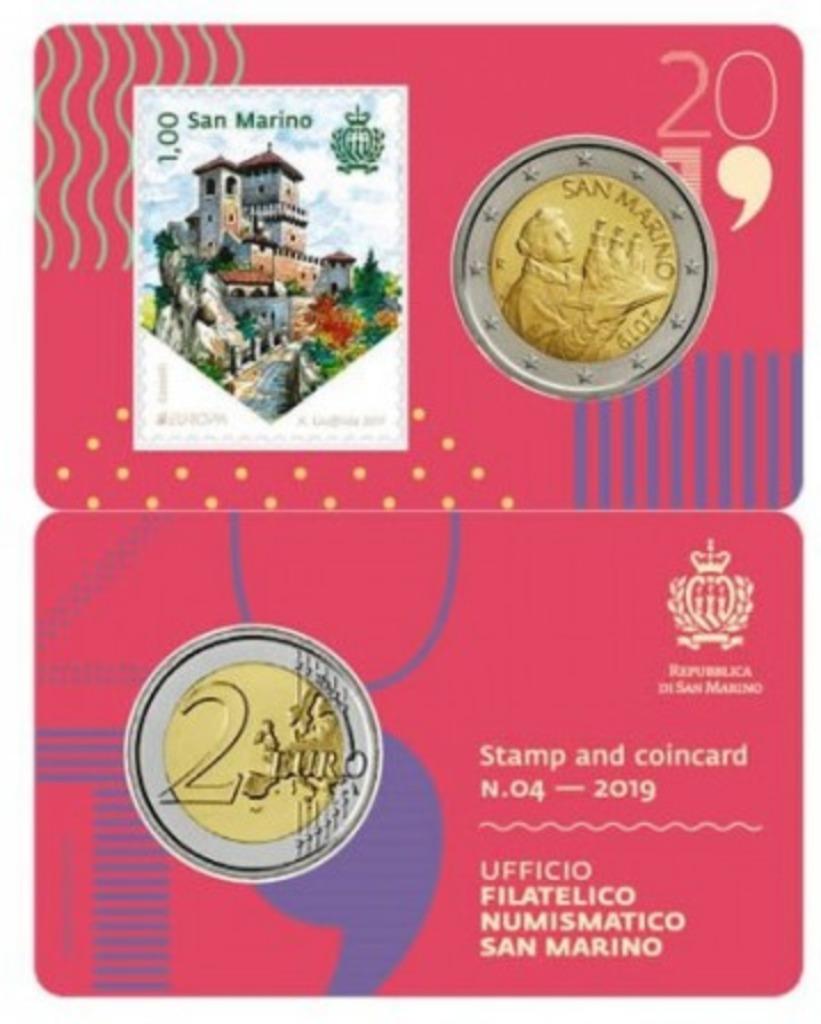 Timbre et coin card Saint-Marin 2019, Enlèvement ou Envoi, Saint-Marin
