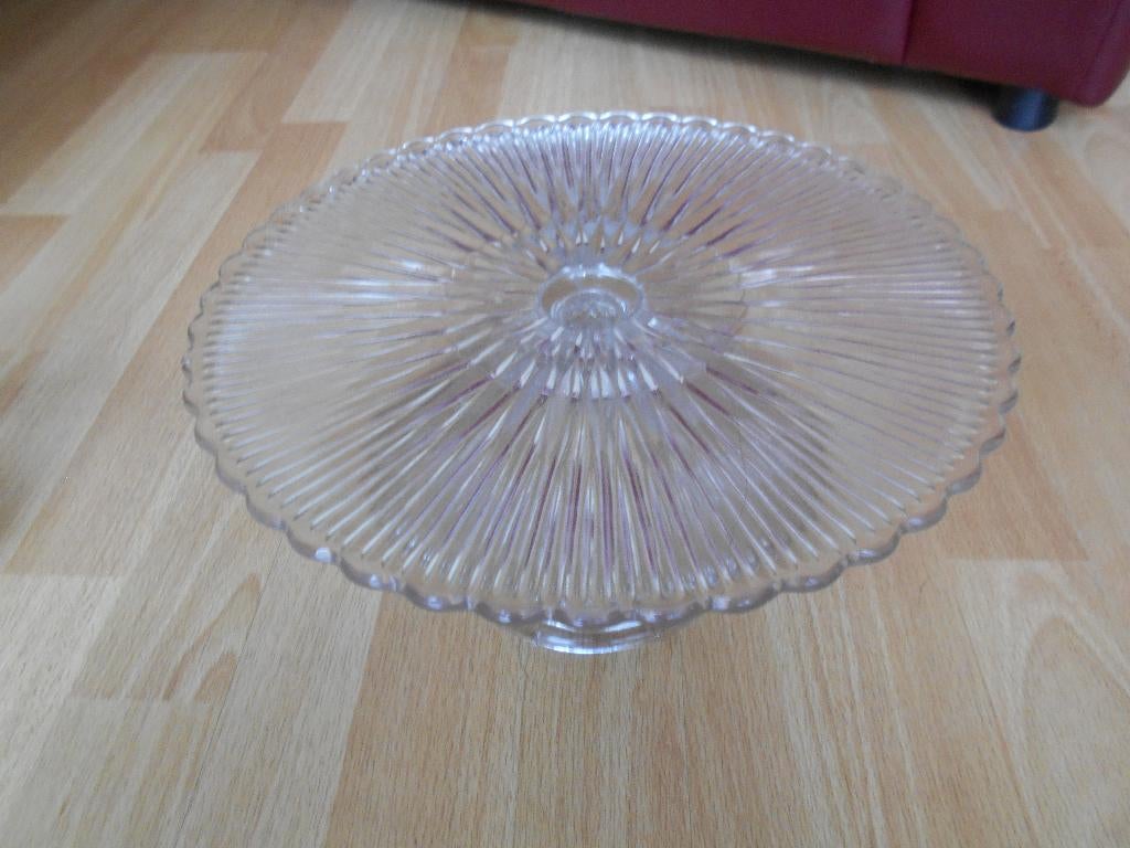 Plat à tarte/ gâteau sur pied, Ophalen, Zo goed als nieuw, Glas, Overige typen