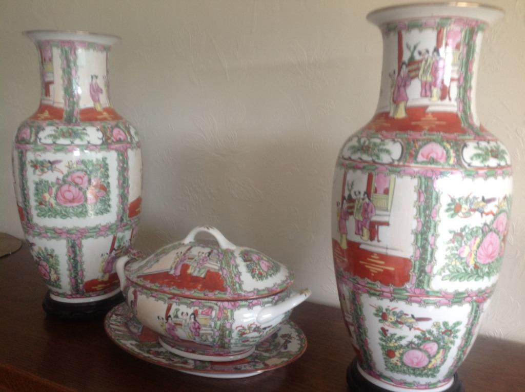 5 delige chinese vazen set, Ophalen of Verzenden