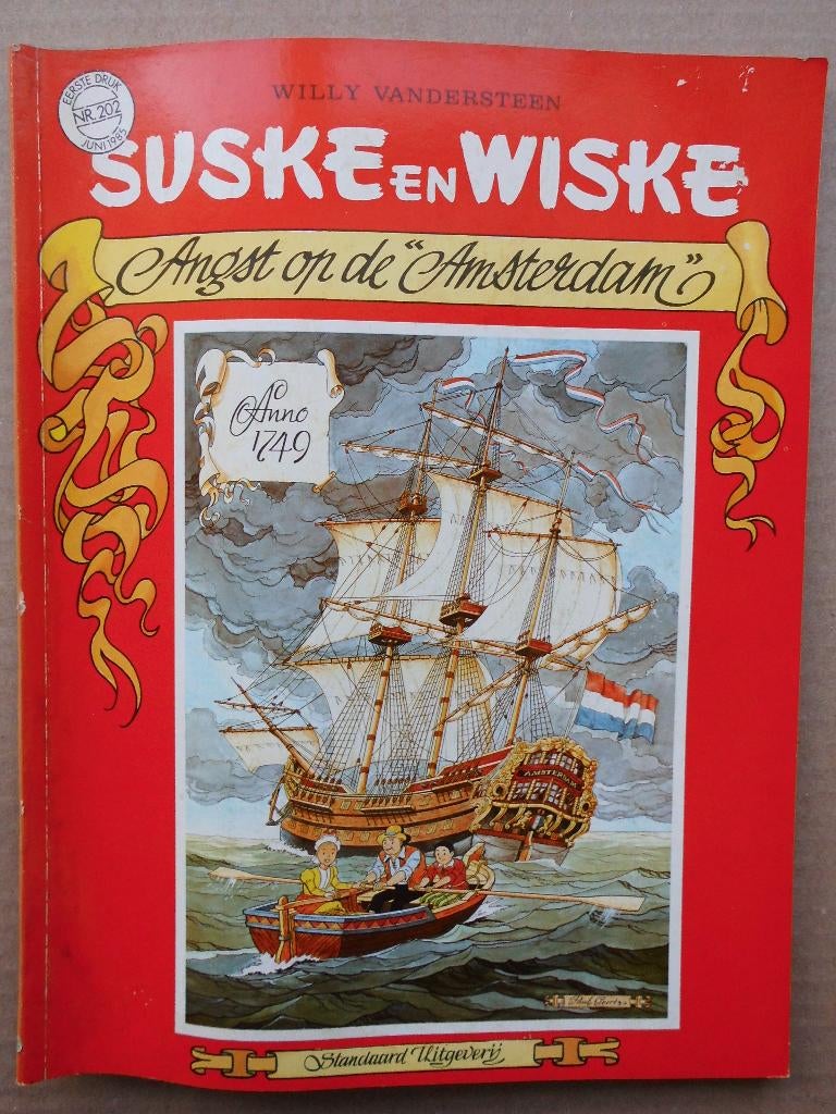 Suske en Wiske - Angst op de Amsterdam, Gelezen, Willy Vandersteen, Eén stripboek, Ophalen of Verzenden