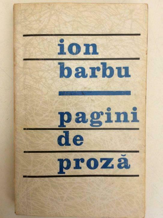 Ion Barbu - Pagini de proza (1968), Livres, Langue | Anglais, Utilisé, Enlèvement ou Envoi