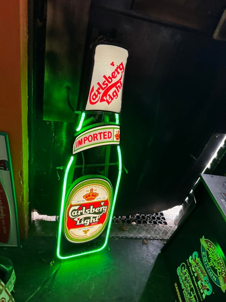 Éclairage au néon publicitaire ancien Carlsberg Beer, Enlèvement, Utilisé, Table lumineuse ou lampe (néon)