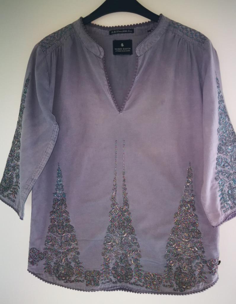 Taupekleurige bloes - Maison Scotch - maat 38., Kleding | Dames, Maat 38/40 (M), Maison scotch, Bruin, Ophalen of Verzenden