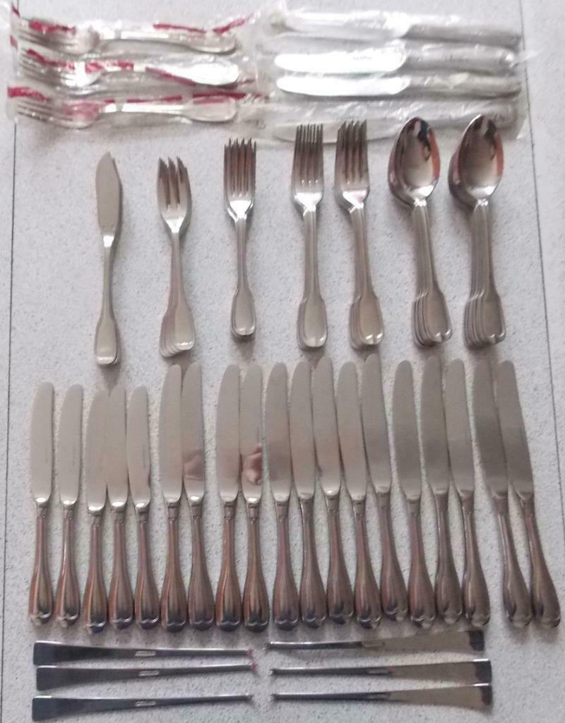 Lot van 18 zeer mooie Eternum bestekken in massief 18/10 RVS, Huis en Inrichting, Keuken | Bestek, Zo goed als nieuw, Inox of Chroom