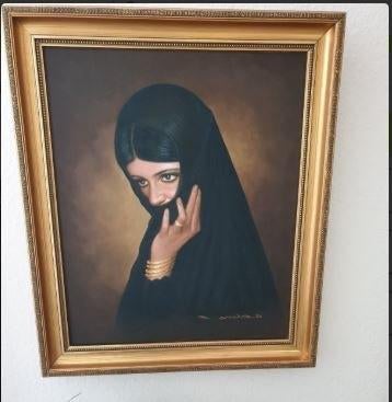 Oosterse schoonheid gesluierd naar Ivan Pili schilderij, Ophalen