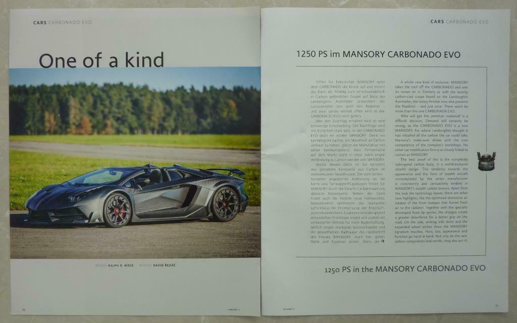 artikel Mansory Carbonado EVO, Enlèvement ou Envoi, Neuf, Voitures