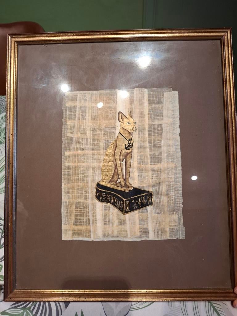 Papyrus tekening Egypte, Antiek en Kunst, Kunst | Etsen en Gravures, Ophalen