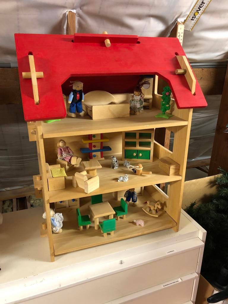 Houten speelhuisje voor binnen 50x30x70cm, Ophalen of Verzenden, Zo goed als nieuw, Meubelstuk of Keukentje