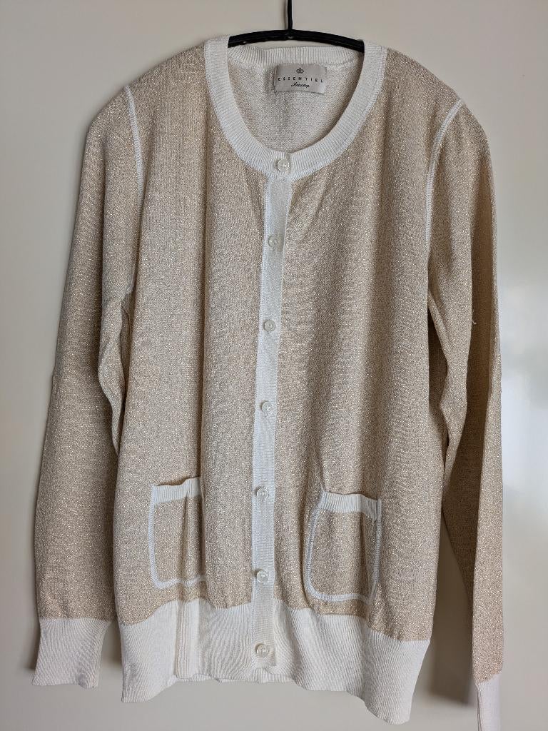 Dames gilet Essentiel Antwerp ecru goud, Kleding | Dames, Maat 38/40 (M), Beige, Ophalen of Verzenden, Zo goed als nieuw