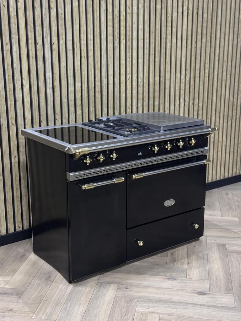 Lacanche 110cm noir Gaz + céramique + air chaud, Enlèvement ou Envoi, Gril, Gaz