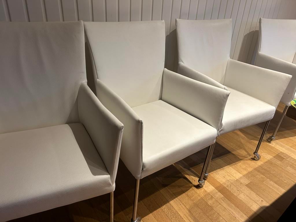 Bert Plantagie ARC 6 designstoelen wit leder, Ophalen, Zo goed als nieuw