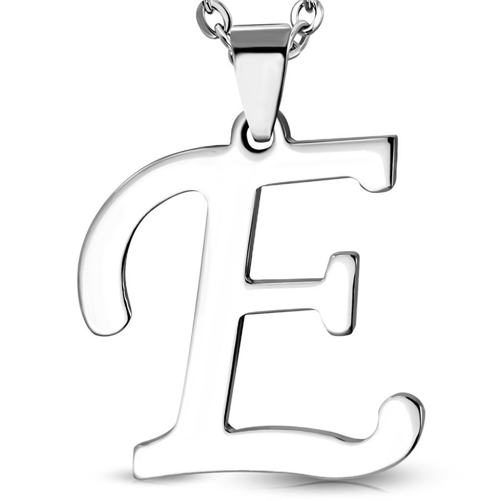 Pendentif alphabet lettre E en acier inoxydable, Enlèvement ou Envoi, Neuf, Argent, Autres matériaux