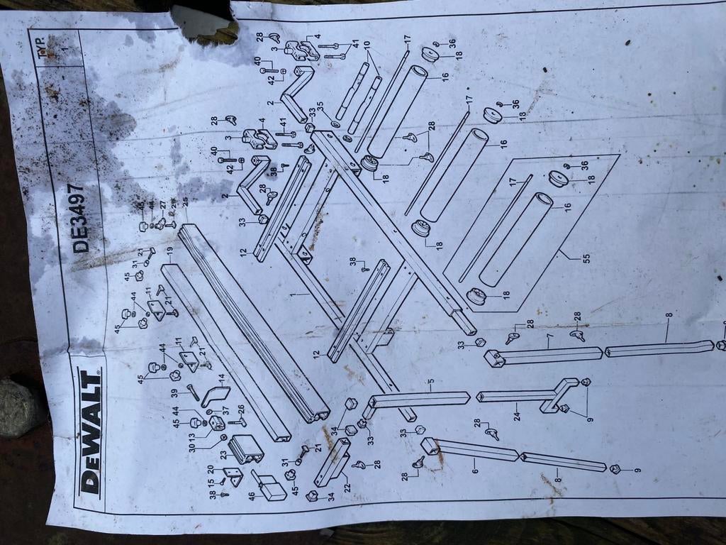 Dewalt DE3497 Rollentafel, Enlèvement, Comme neuf