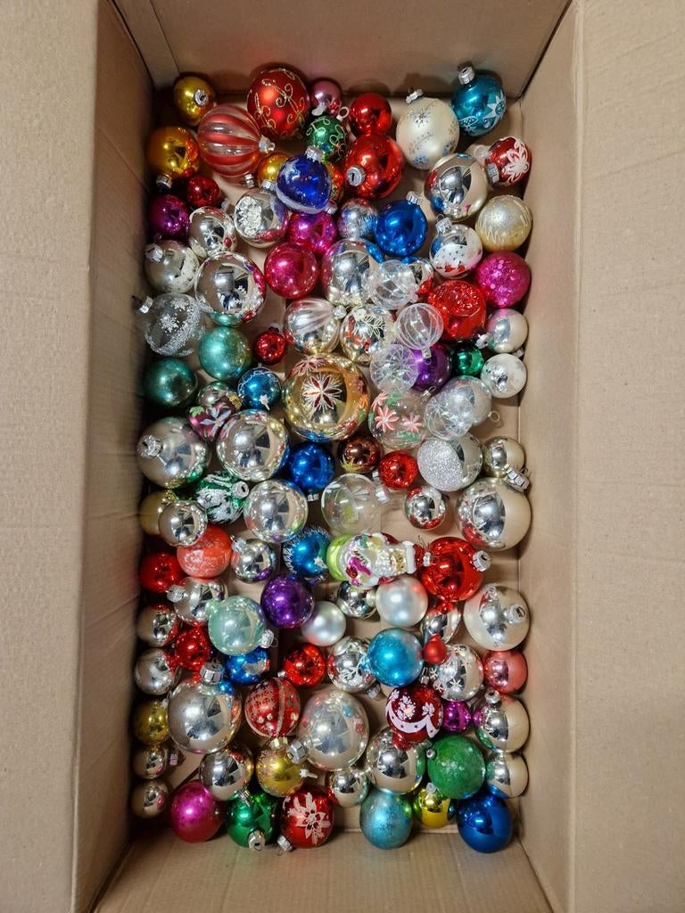 Retro glazen en plastic kerstballen, Diversen, Kerst, Ophalen