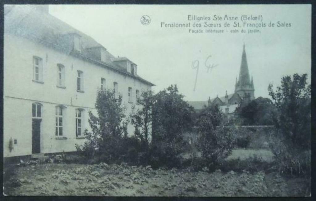 Carte Postale Ellignies-Saint-Anne (Beloeil) Pensionnat, Enlèvement ou Envoi, 1920 à 1940, Affranchie, Hainaut