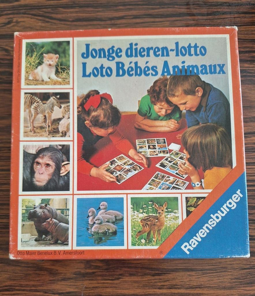 Ravensburger jonge dieren lotto vintage spel 1977, Ophalen of Verzenden, Zo goed als nieuw