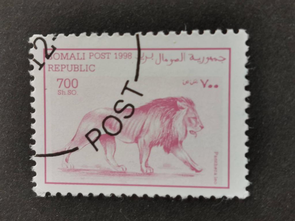 Somalie 1998 - animaux sauvages - lion, Enlèvement ou Envoi, Autres pays, Affranchi