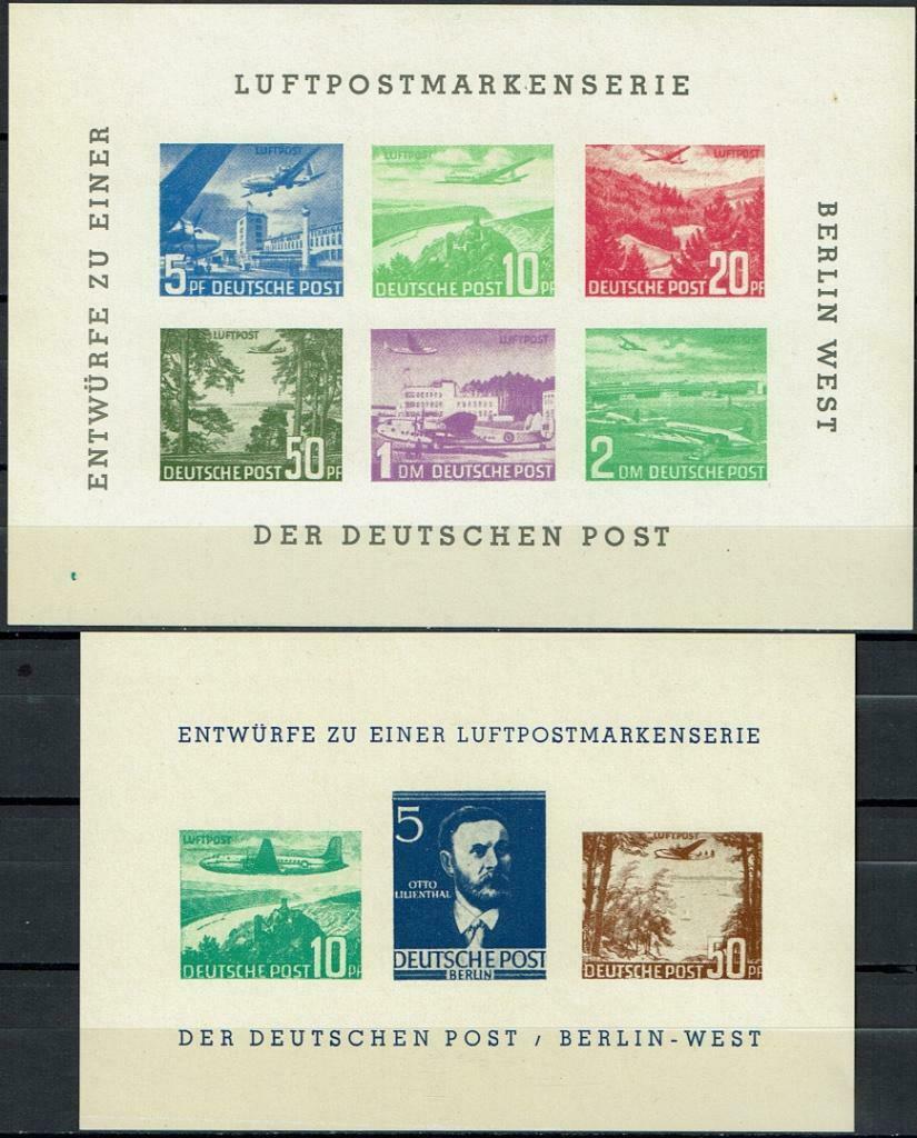 Duitsland West Berlijn 2x Ontwerpen Luchtpostserie postfris, Verzenden, Postfris