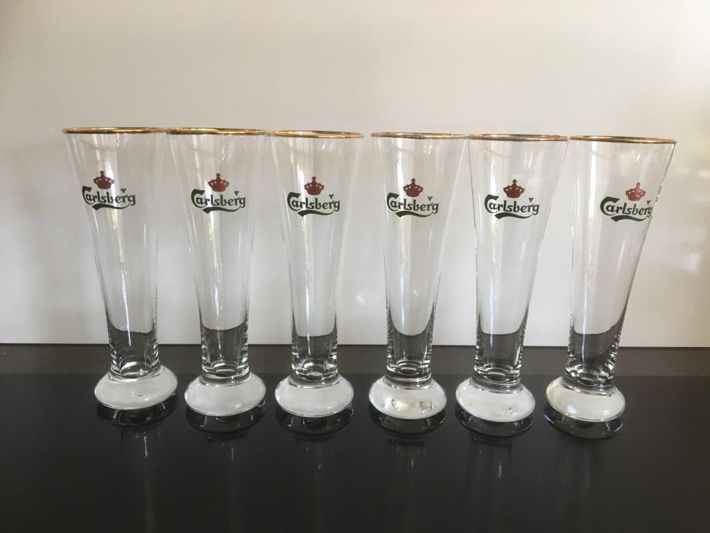 Vintage  Carlsberg glazen 20cl, Ophalen, Nieuw, Bierglas