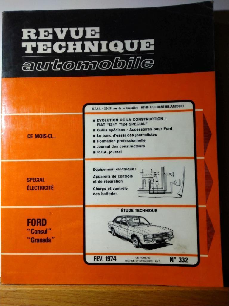 RTA - Ford Consul - Granada - Fiat 1324 - n332, Autos : Divers, Modes d'emploi & Notices d'utilisation, Envoi