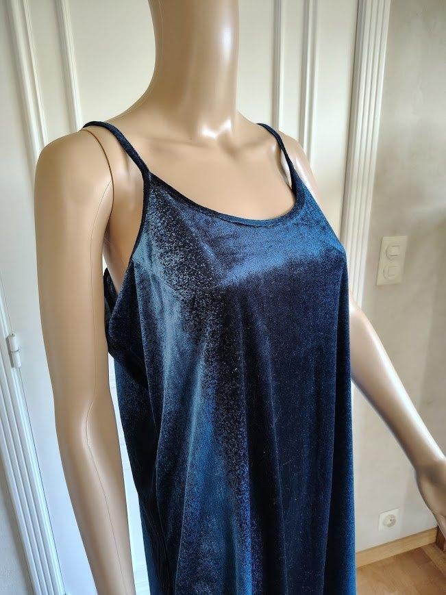 vintage lange fluwelen jurk, Kleding | Dames, Maat 38/40 (M), Zo goed als nieuw, Vintage, Onder de knie