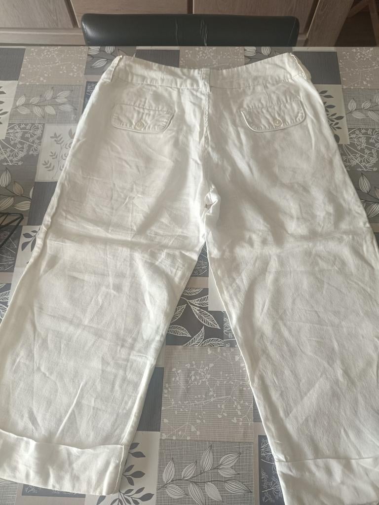 Witte linnen broek maat 31, Ophalen, Zo goed als nieuw