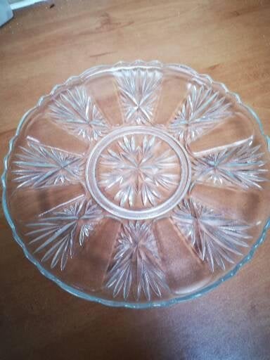 Glazen schaal 28 cm diameter, Ophalen of Verzenden, Schaal