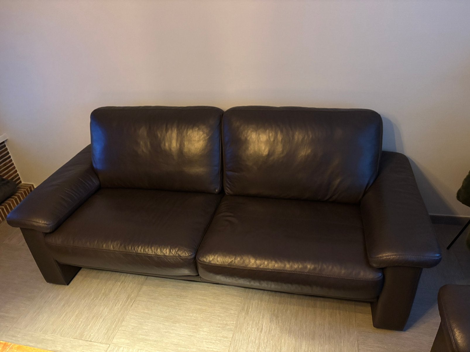 Set lederen zetels W.Schillig, Huis en Inrichting, Ophalen, 100 tot 125 cm, Zo goed als nieuw, Leer