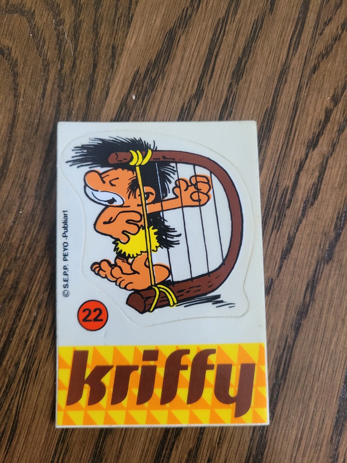 autocollant ancien Les Schtroumpfs Kriffy numéro 22, Collections, Enlèvement ou Envoi