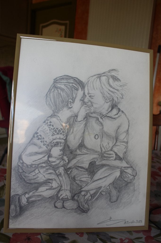 Ingelijste a3 potloodtekening, Verzenden, Zo goed als nieuw, Papier, Schets- of Tekenboek