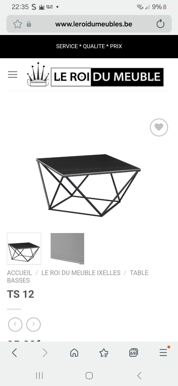 Table de salon, Enlèvement