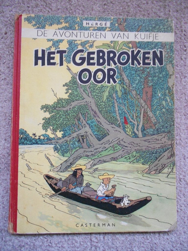 Kuifje - Het Gebroken Oor - A47 - hardcover 2e druk 1947, Livres, BD, Utilisé, Une BD, Enlèvement ou Envoi