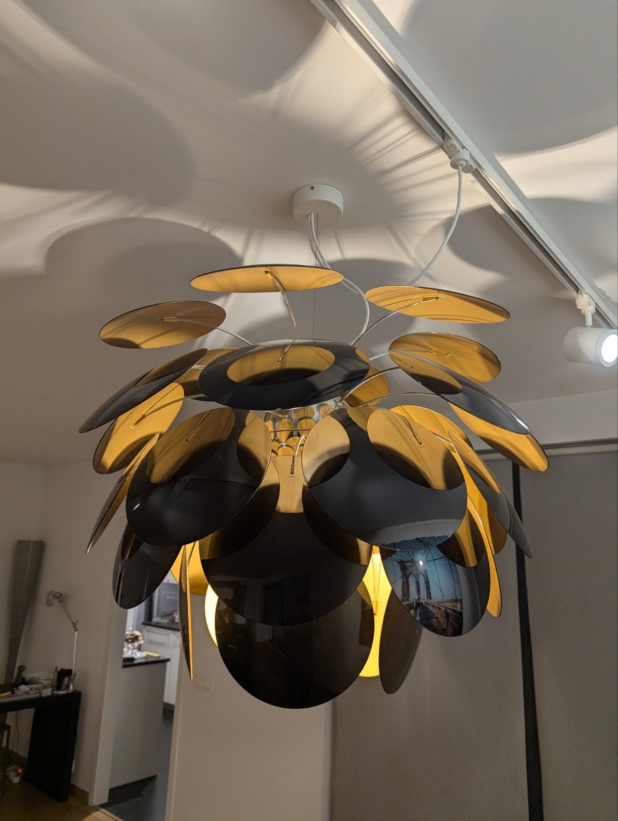Suspension Marset Discoco 88cm Black-Gold, Synthétique, Design, Enlèvement, E27 (grand)