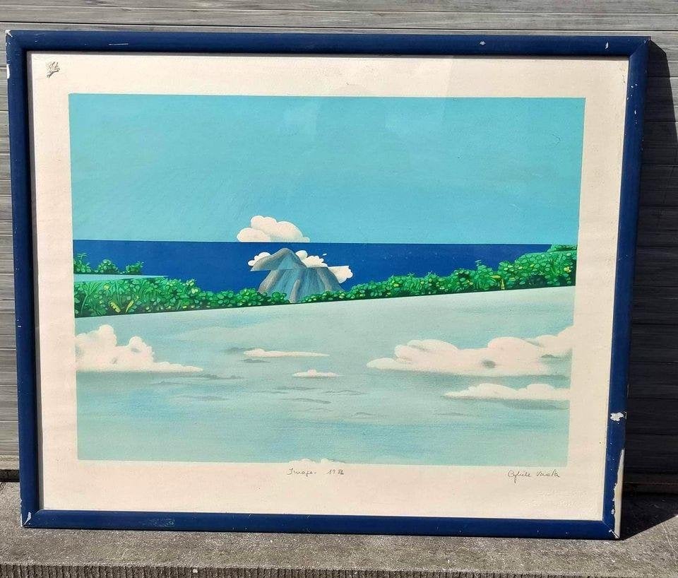 Lithographie image 1986 signe cybele Varela, Enlèvement ou Envoi, Lithographie