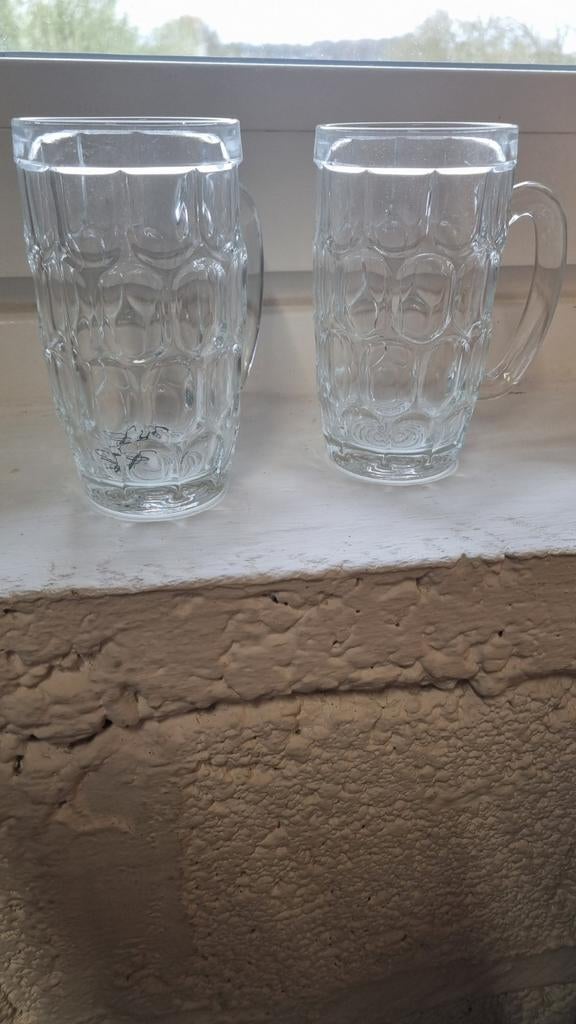 6 chopes en. verre  craquelé, Verzamelen, Glas en Drinkglazen, Ophalen
