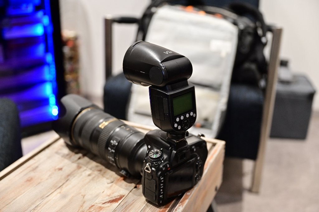 Nikon D750 + Nikkor 70-200mm VR + Godox V1n, Audio, Tv en Foto, Gebruikt, Handmatige focus, Nikon, Nikon F-mount