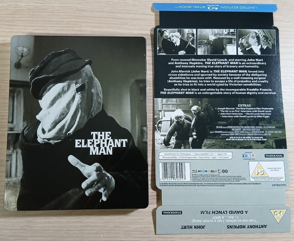 Blu-ray Steelbook : L'homme-éléphant, etc., CD & DVD, Blu-ray, Utilisé, Drame, Blu-ray, Enlèvement ou Envoi