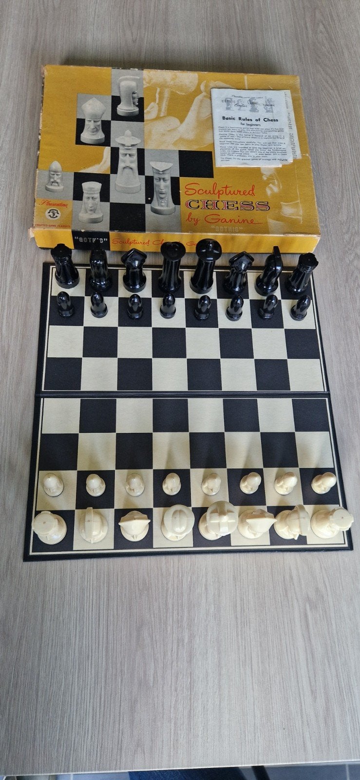 Jeu d'échecs sculpté vintage de Peter Ganine - Édition Salon, Enlèvement