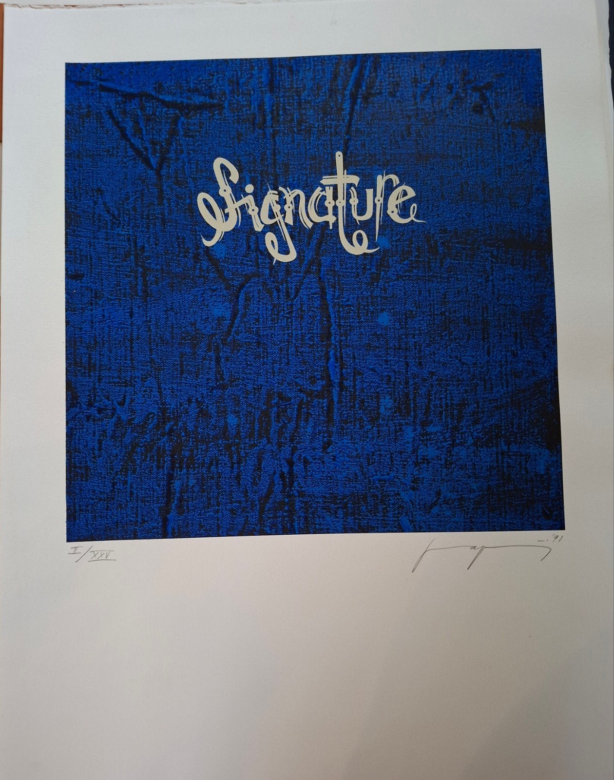 VAN GESTEL Fik "Signature" 1991 zeefdruk, Antiek en Kunst, Genummerd, Ophalen of Verzenden, Zeefdruk
