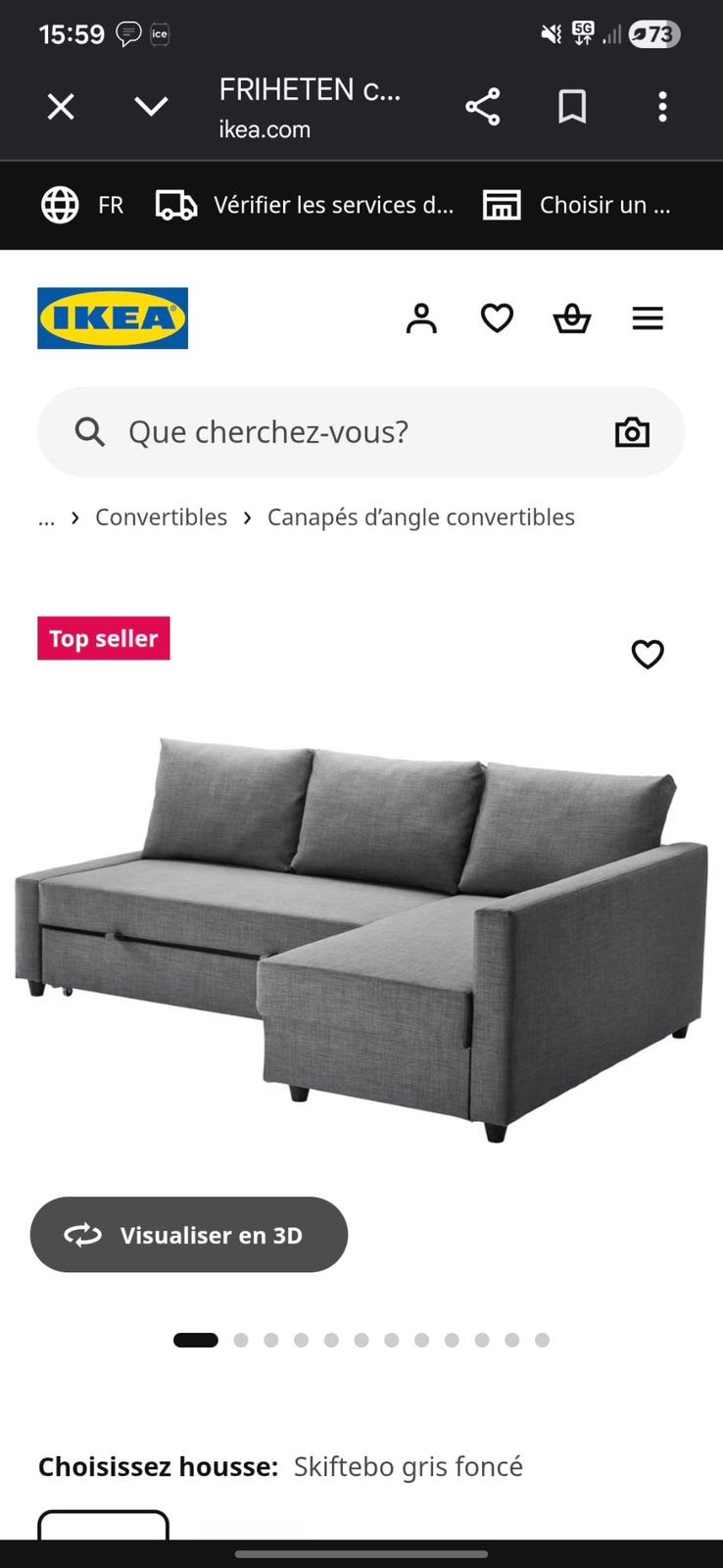 Canapé convertible, Enlèvement, Utilisé